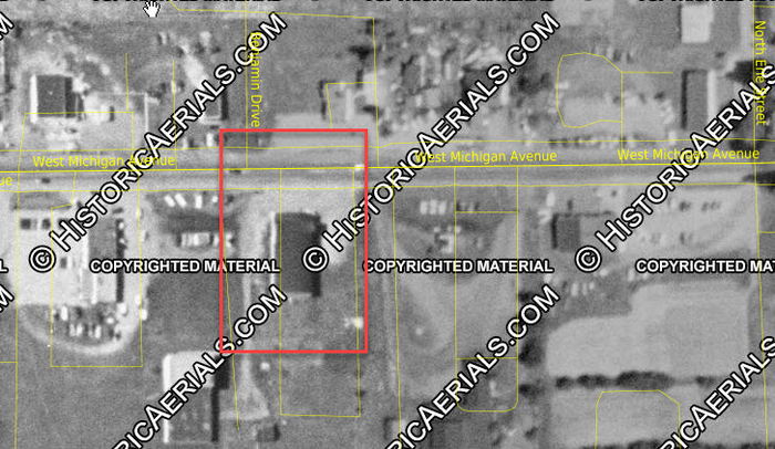 Frosty Bowling Lanes - 1955 Aerial (newer photo)